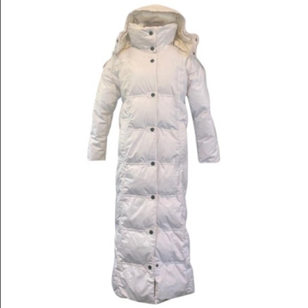 The Company Store Ankle Length White Down Puffer Coat